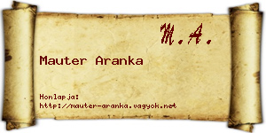 Mauter Aranka névjegykártya